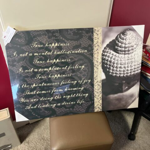 Zwarte Canvas met Prachtige Tekst