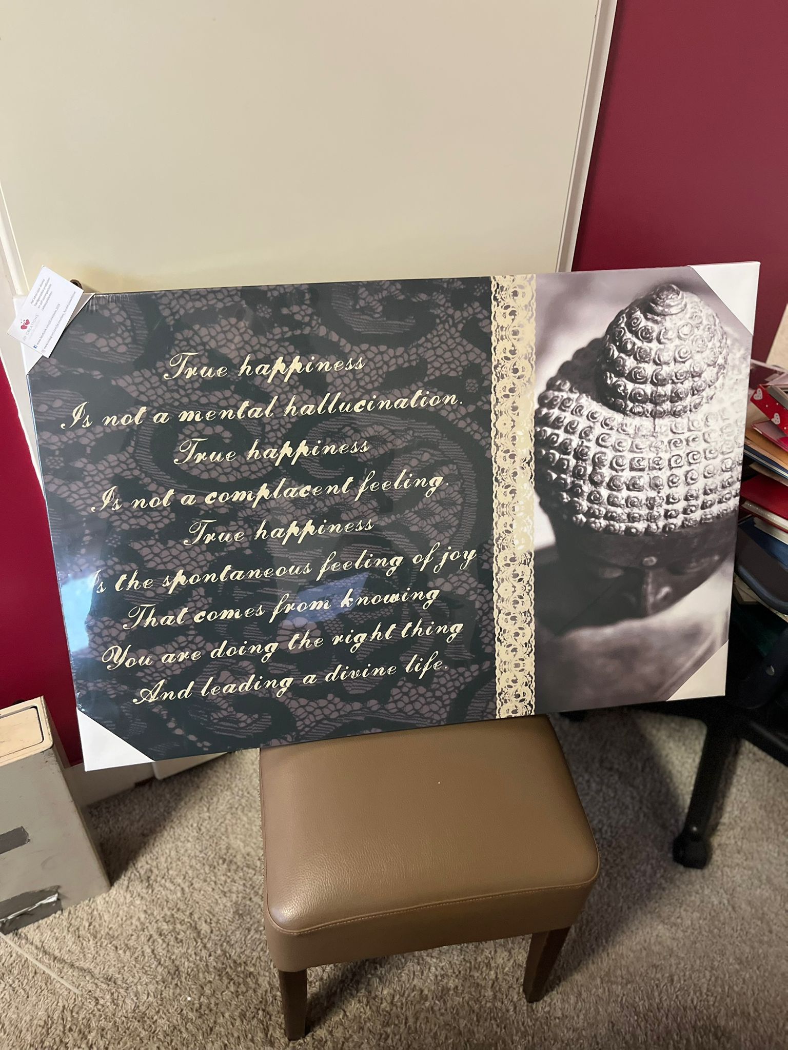 Zwarte Canvas met Prachtige Tekst