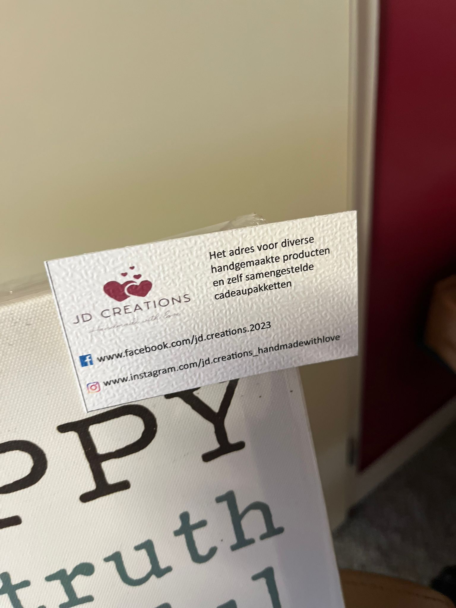 Zwarte Canvas met Prachtige Tekst - Afbeelding 2